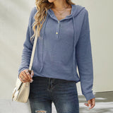 Long Sleeve Button Hooded Sweater