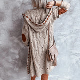 Hooded Knit Maxi Cardigan Outwear