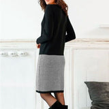 Long Sleeve Paneled Slim Bottoming Dress