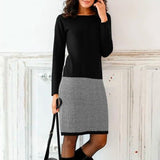 Long Sleeve Paneled Slim Bottoming Dress