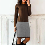 Long Sleeve Paneled Slim Bottoming Dress