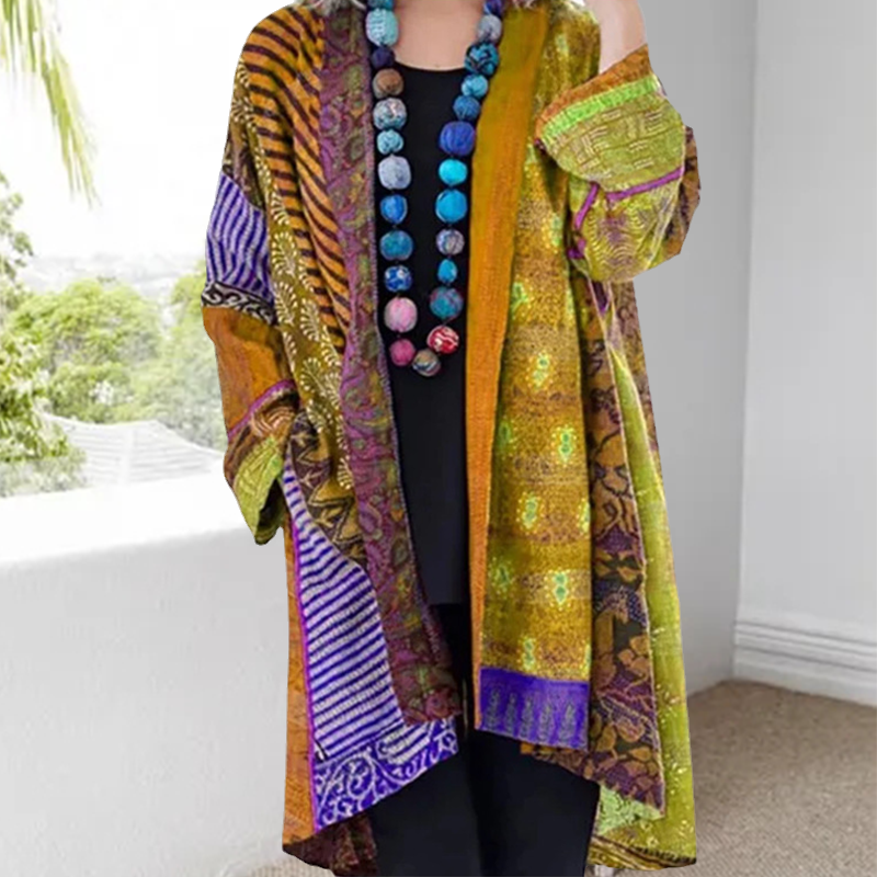 Fashion printed long sleeve coat hot sale