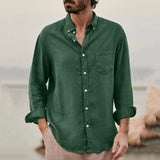 Men's Cotton Linen Loose Casual Vintage Shirt