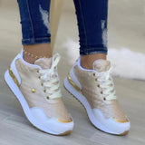 Panel Lace-up Platform Sneakers