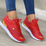 Panel Lace-up Platform Sneakers