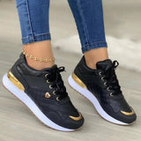 Panel Lace-up Platform Sneakers