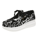 Print Lace-Up Casual Shoes