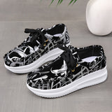Print Lace-Up Casual Shoes