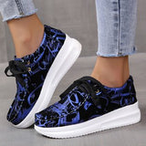 Print Lace-Up Casual Shoes