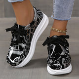 Print Lace-Up Casual Shoes