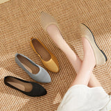 Pointed Toe Hollow Out Fly Knit Shoes