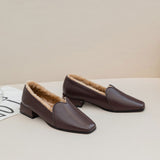 Pointed-Toe Wool and Leather Loafers