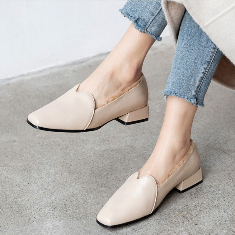 Pointed-Toe Wool and Leather Loafers