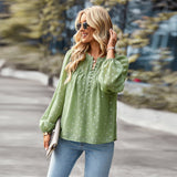 Polka Dot Chiffon Long Sleeve Shirt