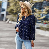 Polka Dot Chiffon Long Sleeve Shirt