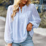 Polka Dot Chiffon Long Sleeve Shirt