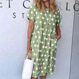 Polka Dot Concealed Pocket Dress