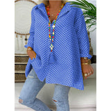 Polka Dot Print Button Blouse