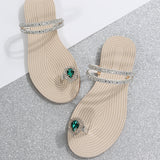 Pretty Green Rhinestone Sandals