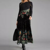 Print Long Sleeve Slim Maxi Dress