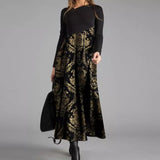 Print Long Sleeve Slim Maxi Dress