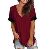 Pullover Panel Short Sleeve T-Shirt