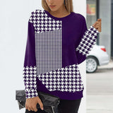 Retro Round Neck Panel Sweatshirt