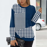 Retro Round Neck Panel Sweatshirt