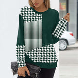 Retro Round Neck Panel Sweatshirt