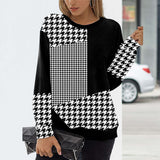 Retro Round Neck Panel Sweatshirt