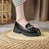 Round Toe Platform Classic Loafers