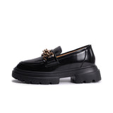 Round Toe Platform Glossy Loafers