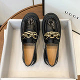 Round Toe Platform Glossy Loafers