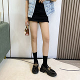 Round Toe Platform Glossy Loafers