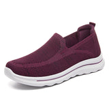 Round Toe Slip On Fly Knit Walking Shoes