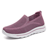 Round Toe Slip On Fly Knit Walking Shoes