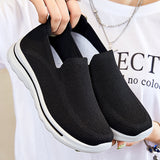 Round Toe Slip On Fly Knit Walking Shoes