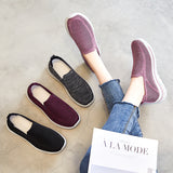 Round Toe Slip On Fly Knit Walking Shoes