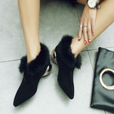 Shaped Heel Fashion Leather Shoes