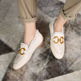 Sheepskin Flat  Loafers With Fur Lining