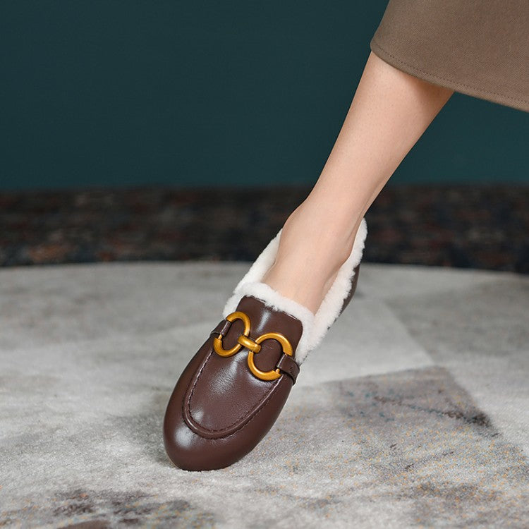 Sheepskin Flat  Loafers With Fur Lining