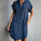 Short Sleeve Slim Fit Denim Dress