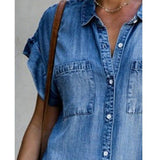 Short Sleeve Slim Fit Denim Dress