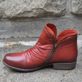 Side Zip Pleated Women's Boots