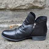Side Zip Pleated Women's Boots