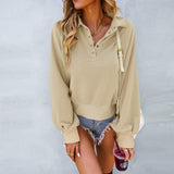 Simple Long Sleeve Solid Sweatshirts