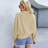 Simple Long Sleeve Solid Sweatshirts