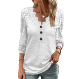 Lace Long Sleeve Panel T-Shirt