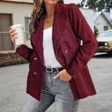 Solid Color Button Blazer