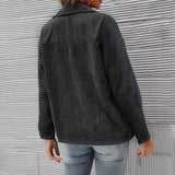 Solid Color Button Blazer